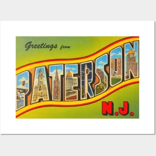 Greetings from Paterson, New Jersey - Vintage Large Letter Postcard Posters and Art